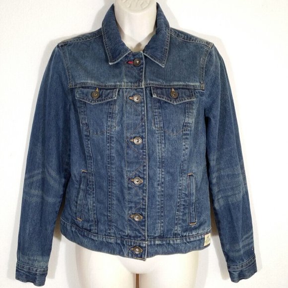 TOMMY HILFIGER Denim Jean Trucker Jacket 5348E1M - Picture 1 of 12
